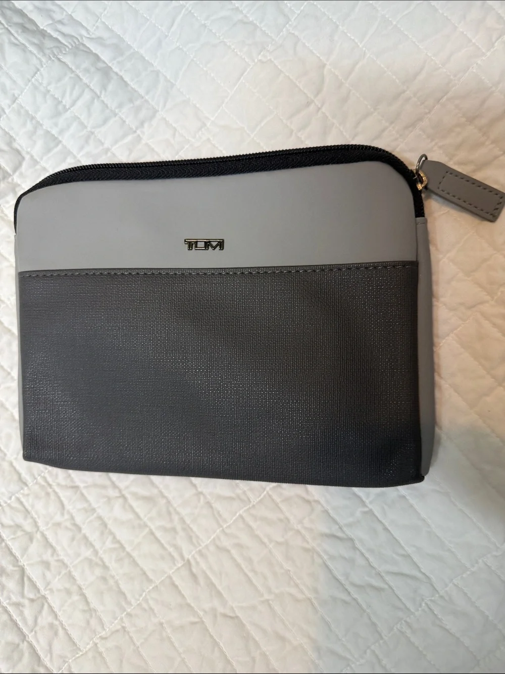 Tumi Two-Tone Gray and Charcoal Toiletry Pouch